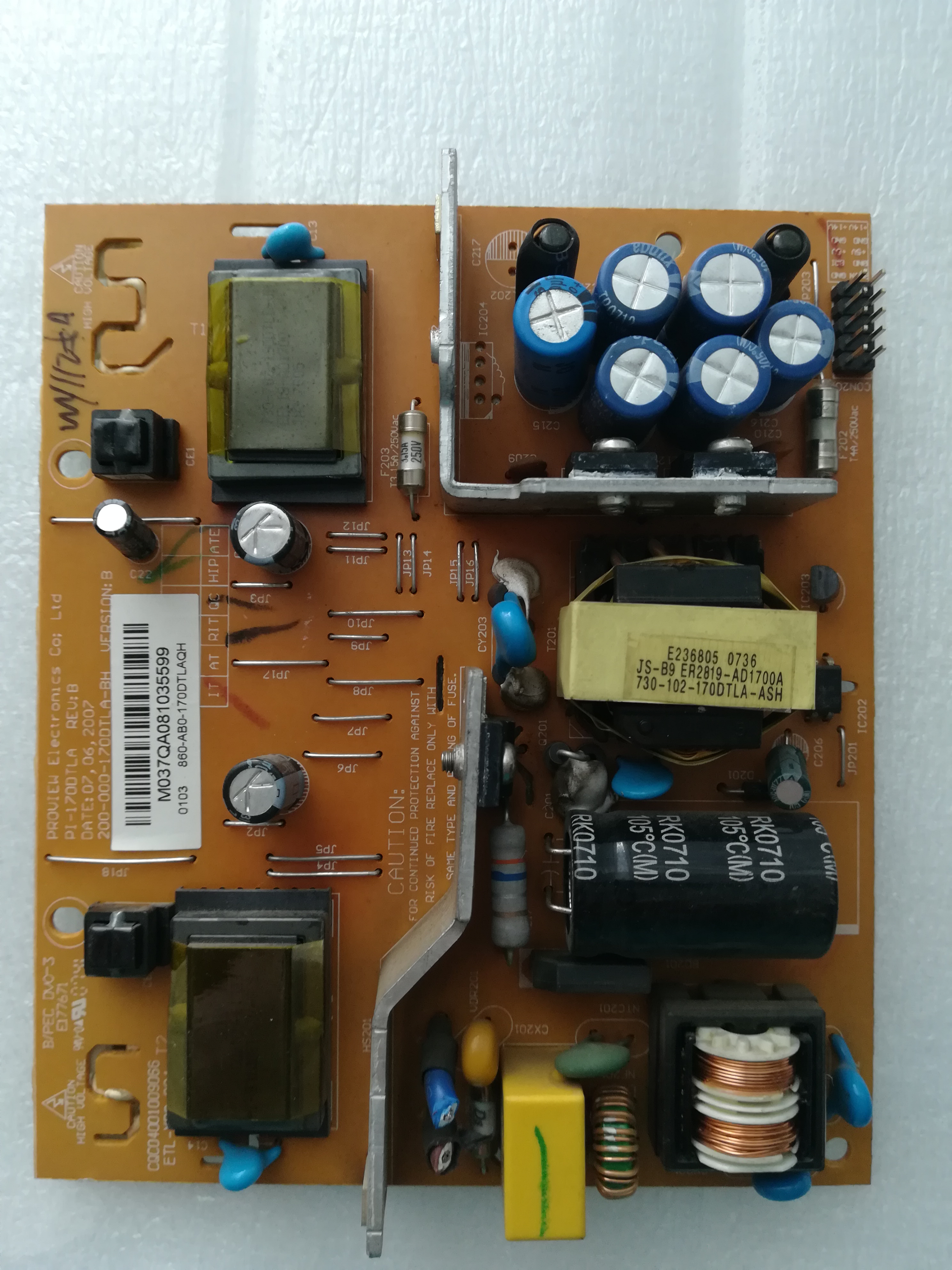 Zdroj PI-170DTLA z  LCD monitora Proview 700P